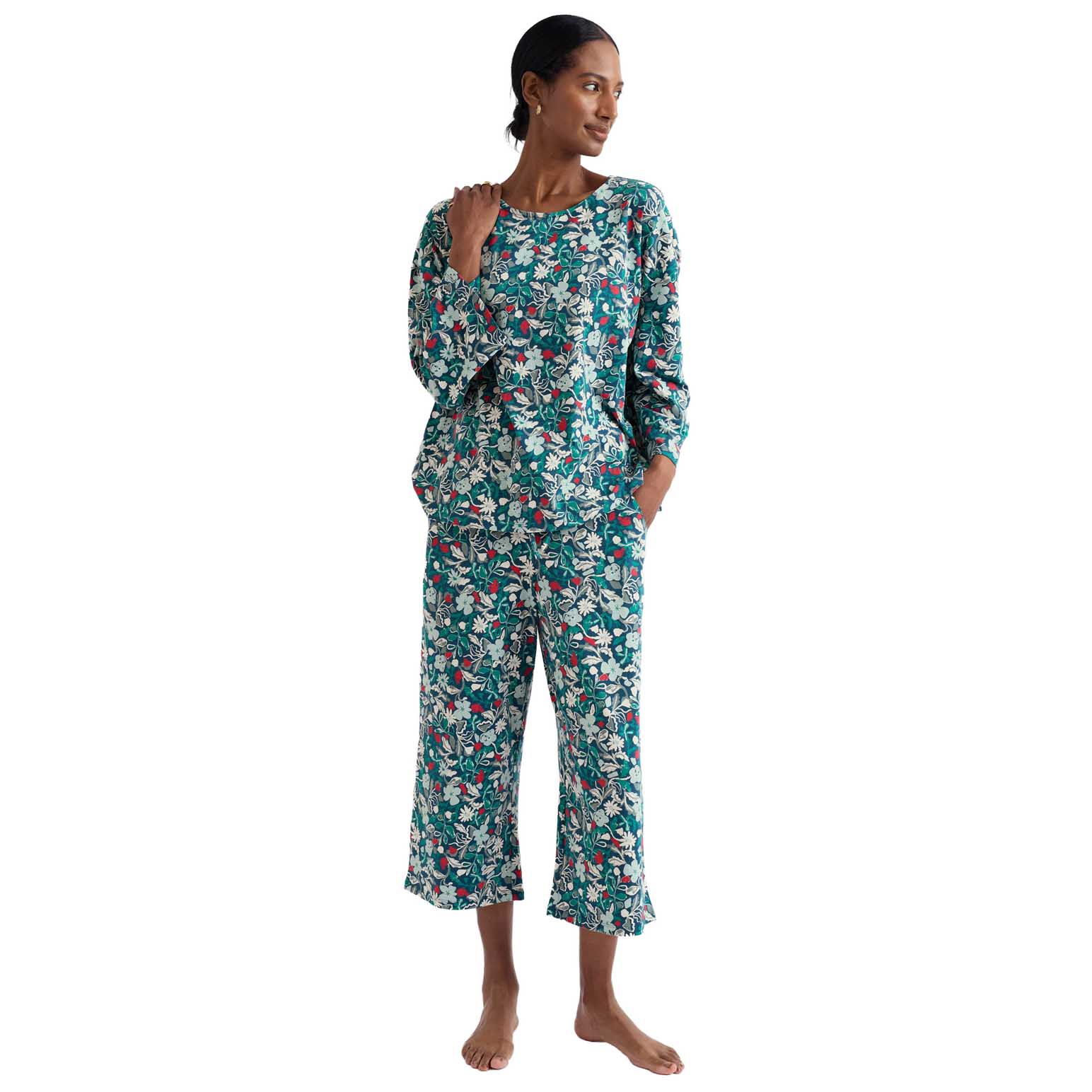 Seasalt Cornwall Tree Shadow Pyjamas - Winding Meadow Storm